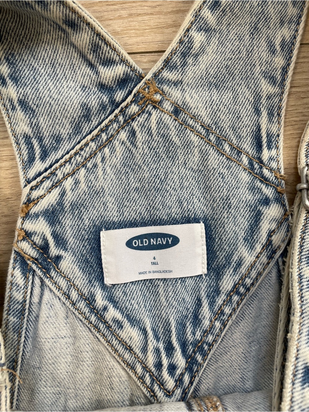 Women’s Light Blue Washed Denim Overalls- 4Tall - Picture 3 of 6